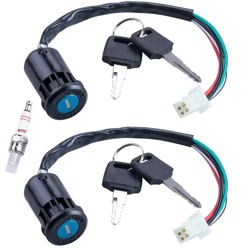 

Motorcycle Ignition Switch 4PIN Ignition Switch With Key A7TC Spark Plug For 50Cc 70Cc 90Cc 110Cc 125Cc ATV Quad Go Kart
