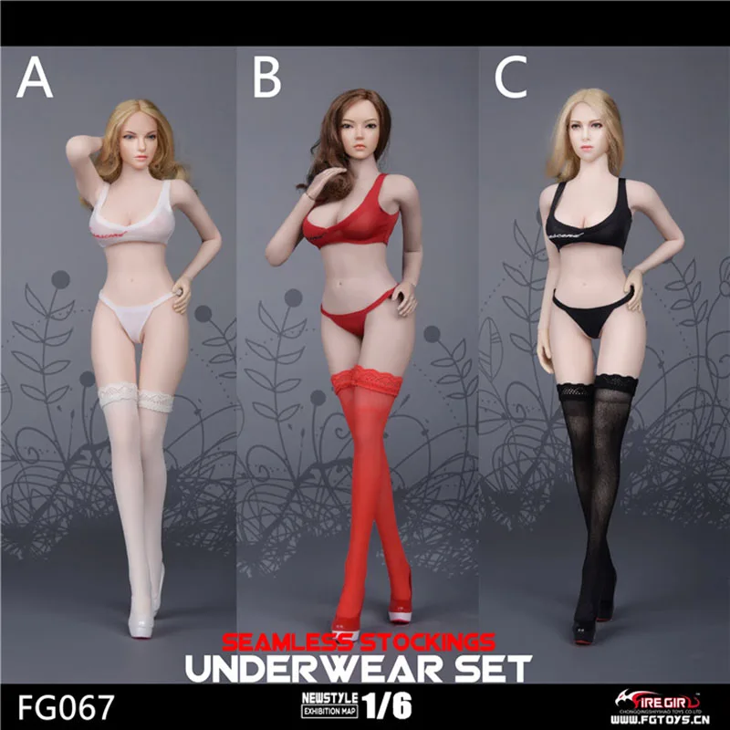 

Fire Girl Toys FG067 1/6 Woman Bikini Seamless Stockings Underwear Suit Set Model for 12 Inches Action Figure Body