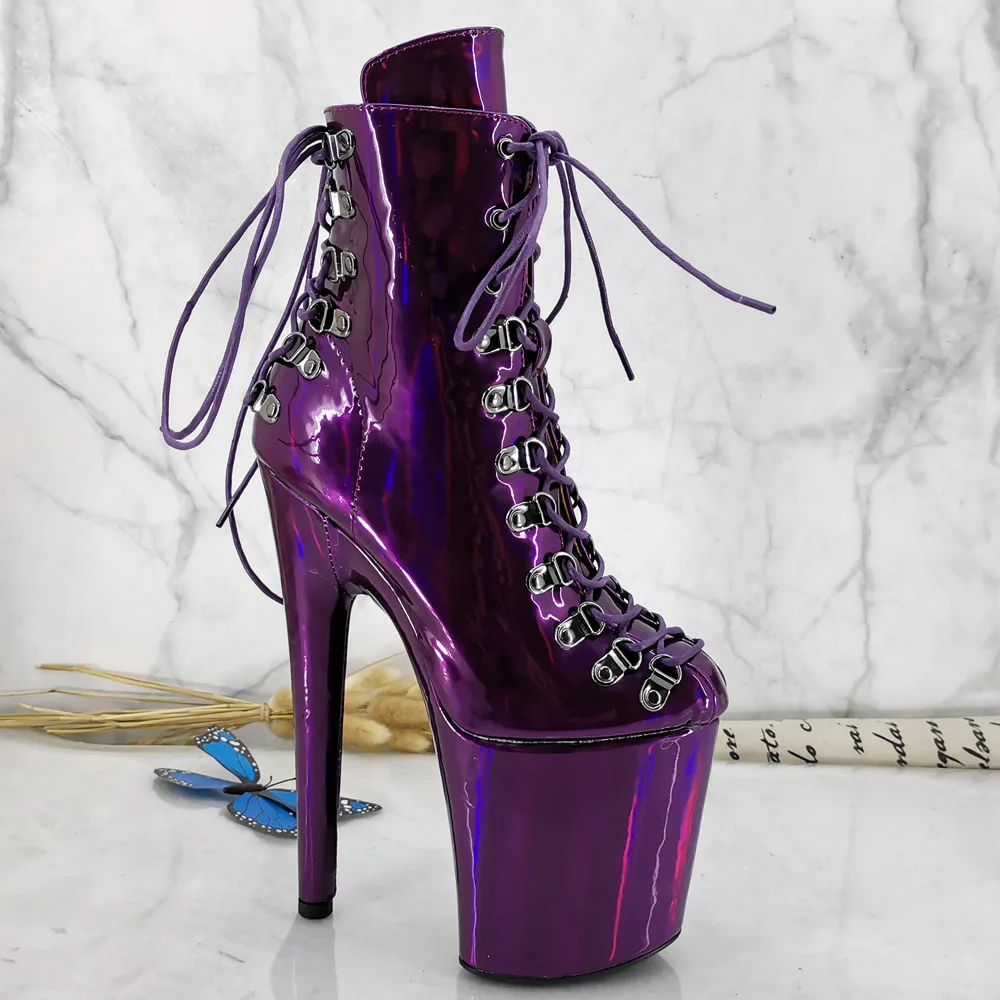 Leecabe 20CM/8inches Pole dancing shoes High Heel platform Boots closed toe Pole Dance boots