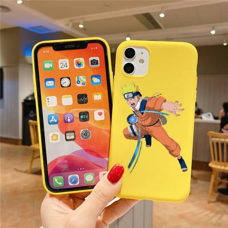 Чехол для телефона с аниме Наруто Итачи IPhone 13 12 11 Pro Max Mini Xs X Xr 6 6s 7 8 Plus чехол желтого
