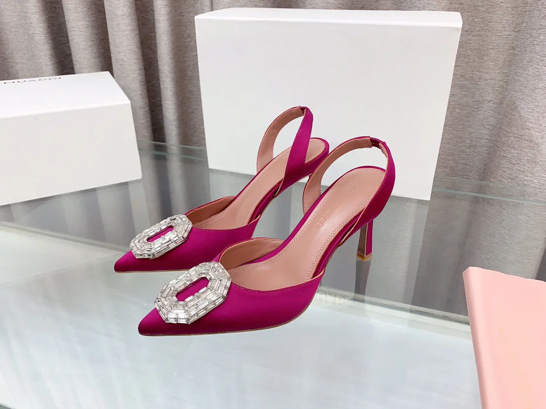 

Women Shoes Camelia Crystal Buckle Satin Slingback Pumps Wedding Shoes Oeing 8882304100905