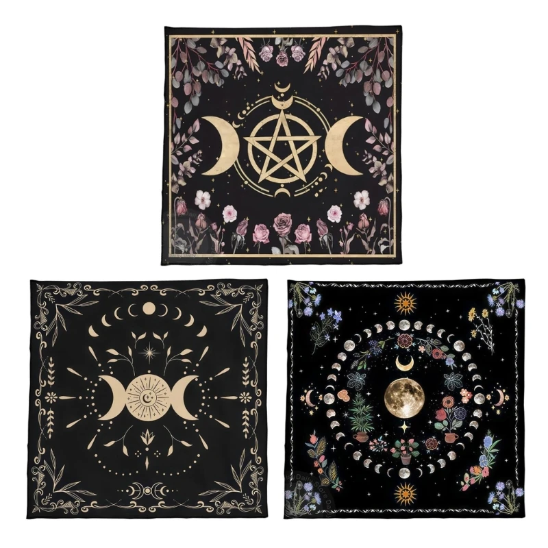 

Tarots Tablecloth Rune Divinations Table Cover Astrology Oracles Board Game Mat Square Shape Pendulum Altar Table Cloth