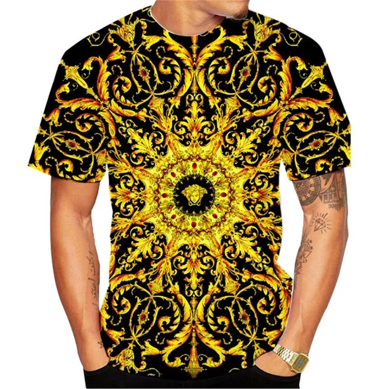 

Men's Short Sleeve 3D Printed T Shirt Green National Style Fitness Sports Tee Fashion Clothing Novelty Tops T-shirt for Teenager