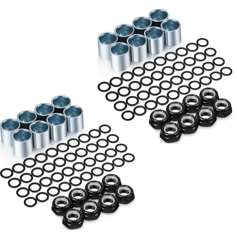 

Hot 112 Pieces Skateboard Truck Hardware Kit Includes Spacers, Axle Nuts And Speed Rings For Skateboard And Longboard