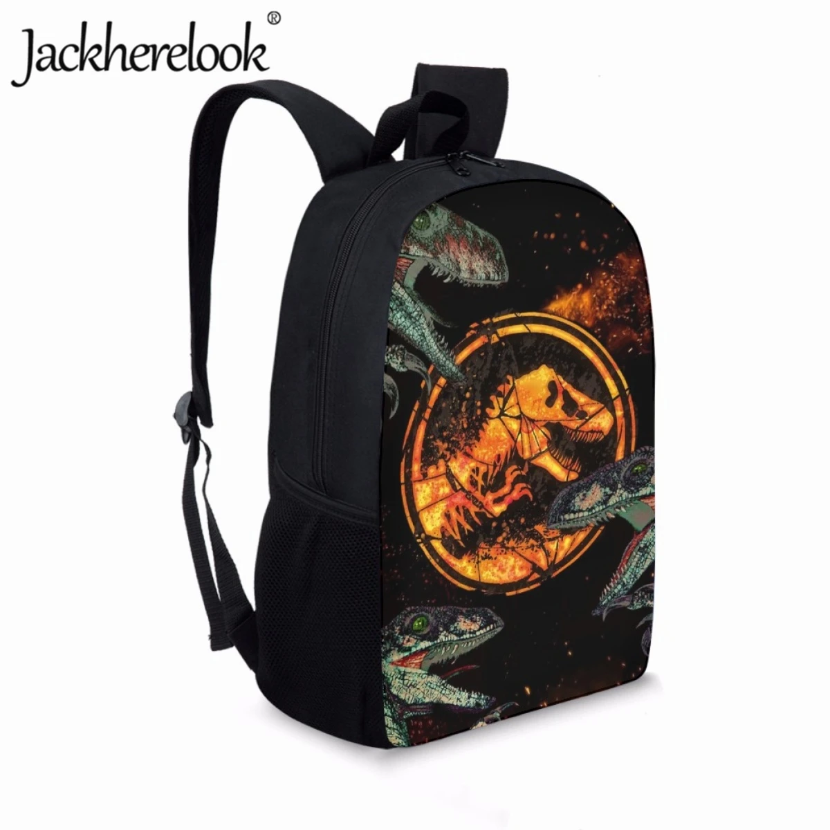 Jackherelook Anime Dinosaur Pattern Children Backpack Cool Boy's School Bag Leisure 17inch Travel Bags Youth Student Book Bags