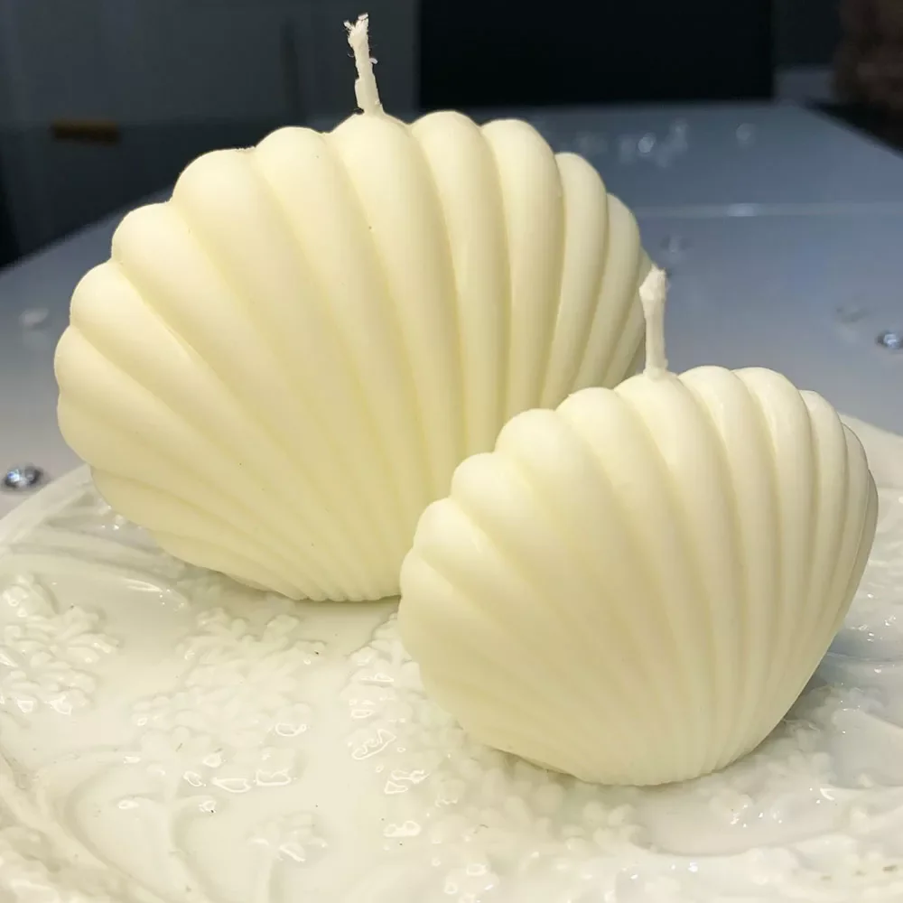 

Candle Mould Plastic 3D Sea Shell Shape Aromatherapy Candle Mold Handmade Plaster Clay Soap Scallop Mold Making Home Decor