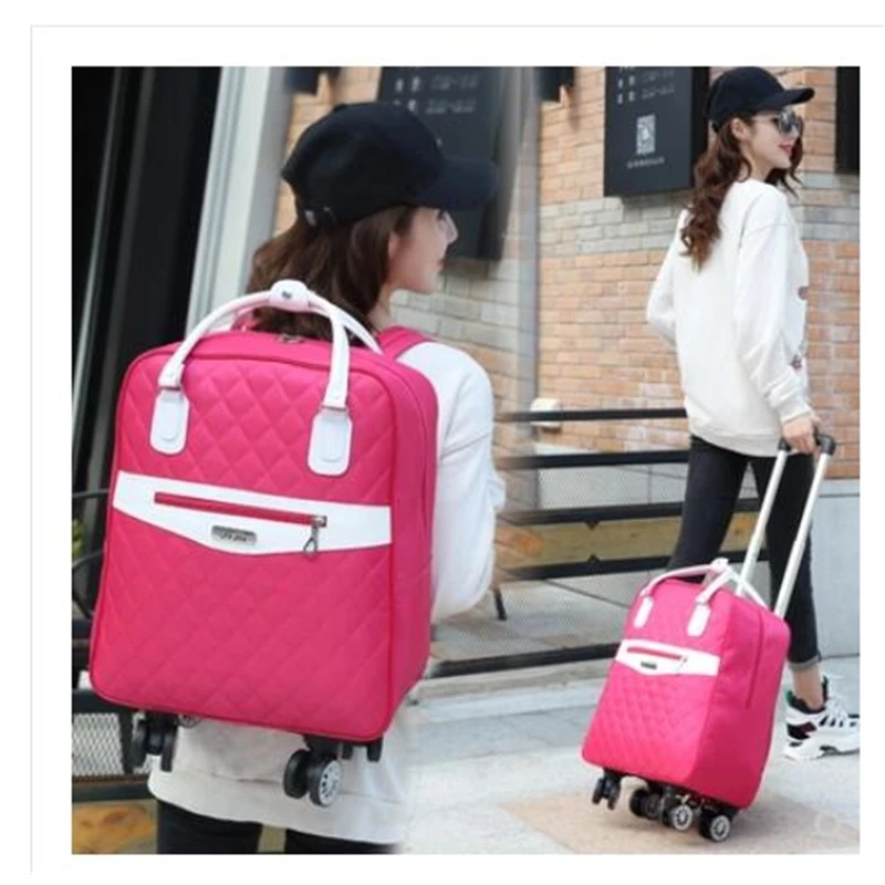 Wheeled bag for travel Women travel backpack with wheels trolley bags Oxford large capacity Travel Rolling Luggage Suitcase Bag