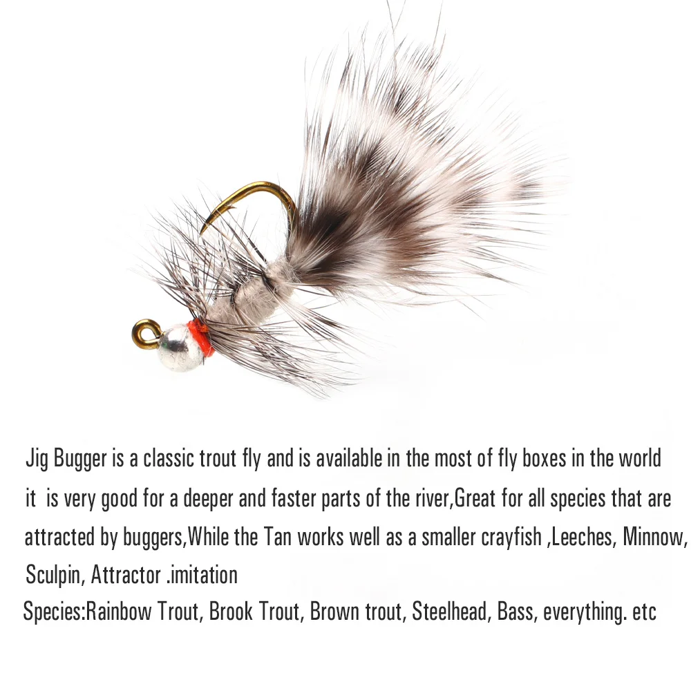 ICERIO Вольфрамовая приманка Bugger быстро тонущее седло гризли влажная Нимфа стремер