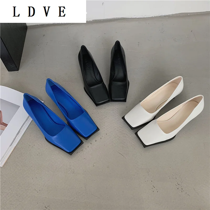

Женские туфли на высоком каблуке-шпильке, универсальные туфли с закрытым носком, простые матовые туфли с квадратным носком, новинка 2021