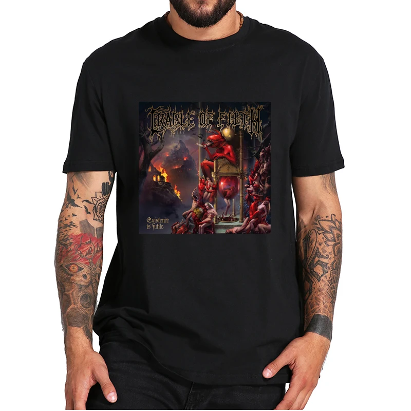 

Cradle-Of-Filth T-Shirt Existence Is Futile Retro 90s Rock Band 2021 New Album Cover Essential Men's Tee Top 100% Cotton