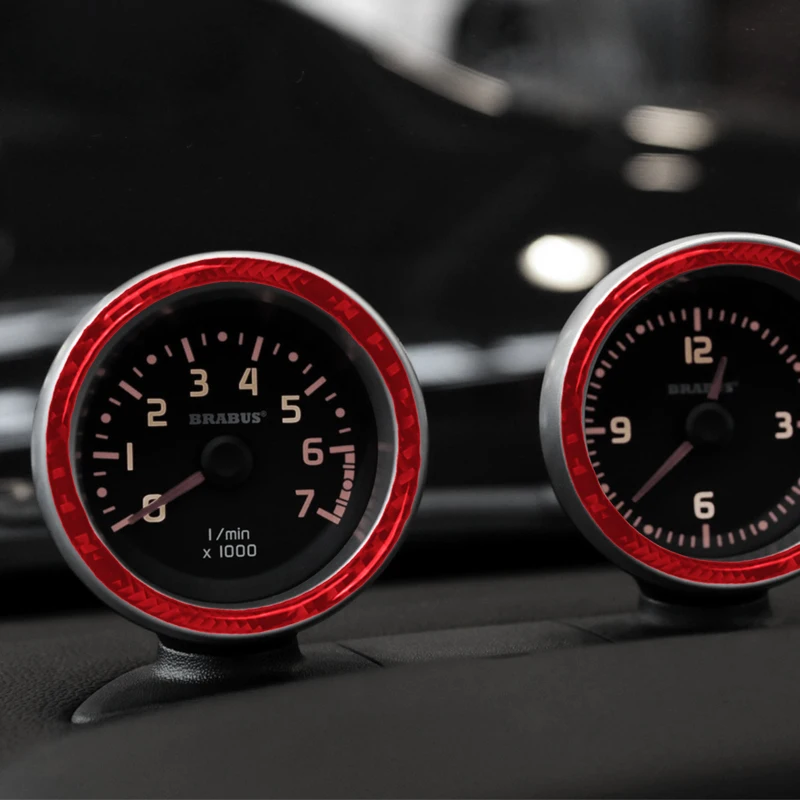 

Tacómetro de fibra de carbono para salpicadero, tiras decorativas, anillo, pegatinas para coche, accesorios para Mercedes Smart
