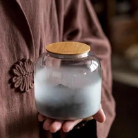 700ml transparent glass storage jar sealed tea jar household candy nut flower tea coffee bean storage jar kitchen food container