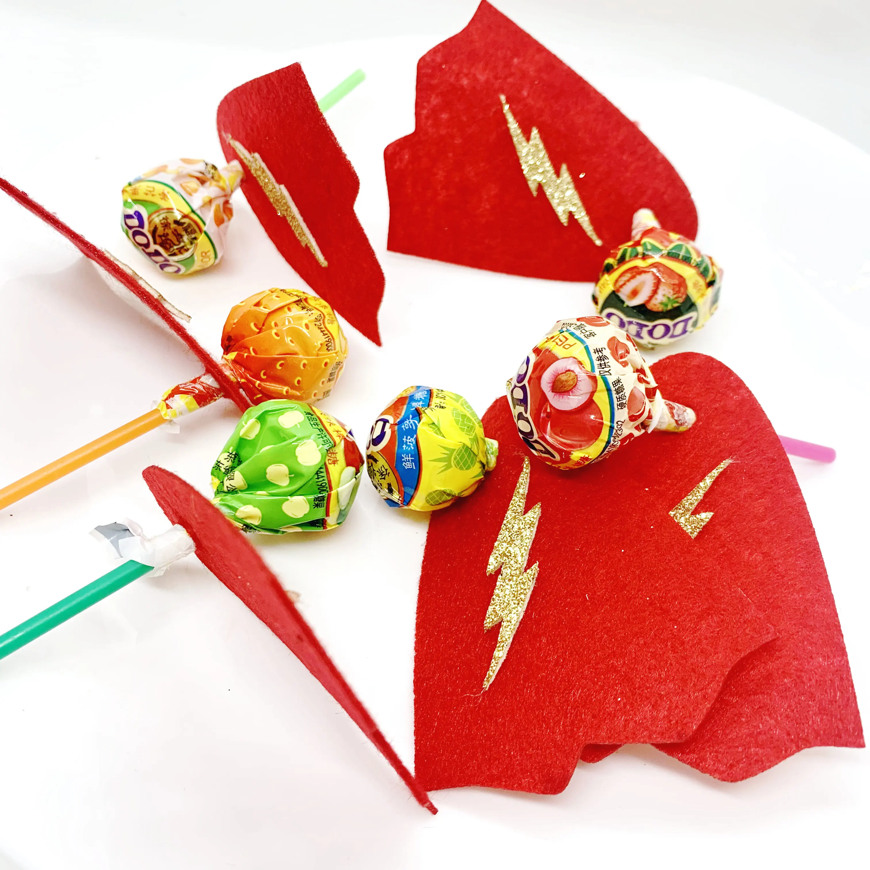 12 шт. блестящие фетровые украшения в виде леденцов