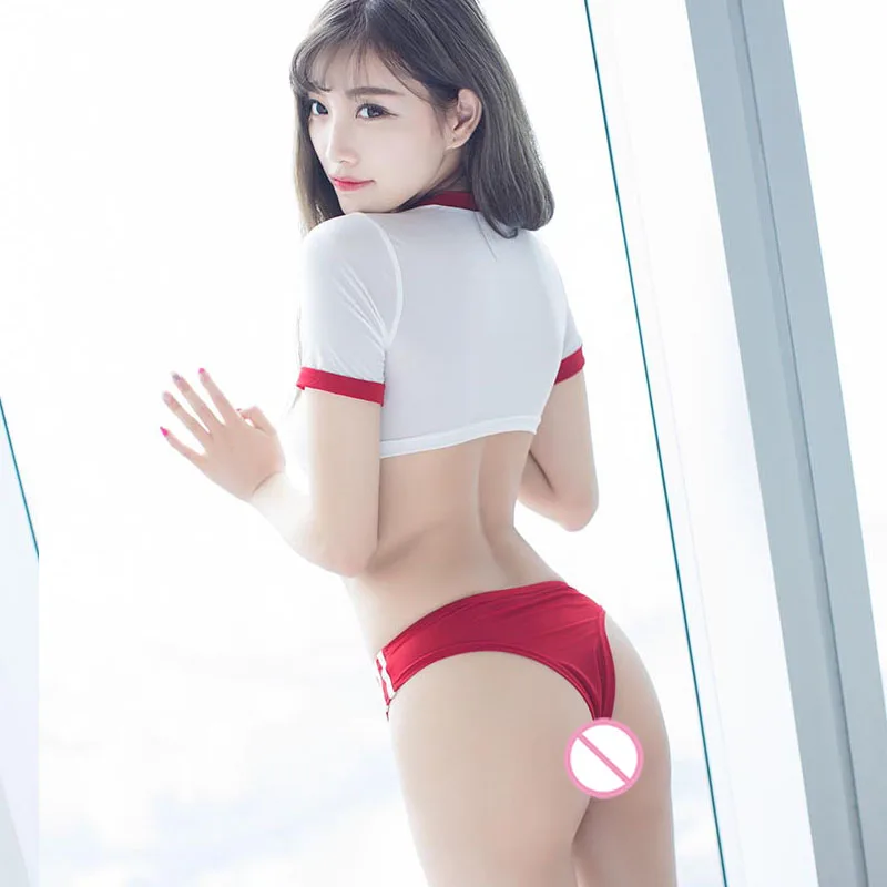 Японская школьная форма Женские топы и трусики с открытой промежностью