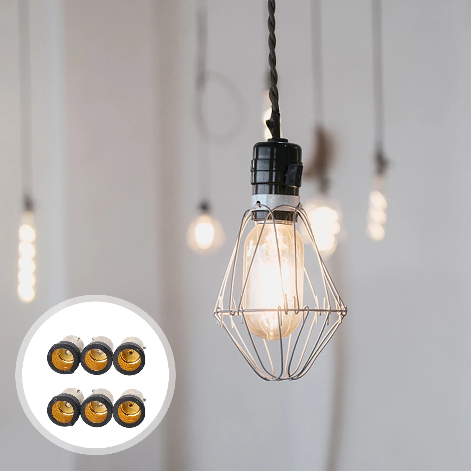 

6 Pcs Lamp Bulb Adapter Light Bulb Socket Adapter Screw LED Light Converter Light Head Adapter LED Light Adapter
