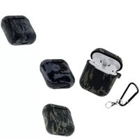 1pc for airpods case camouflage army silicone shockproof protection cover carabiner men cover funda for airpods 2 1 case strap