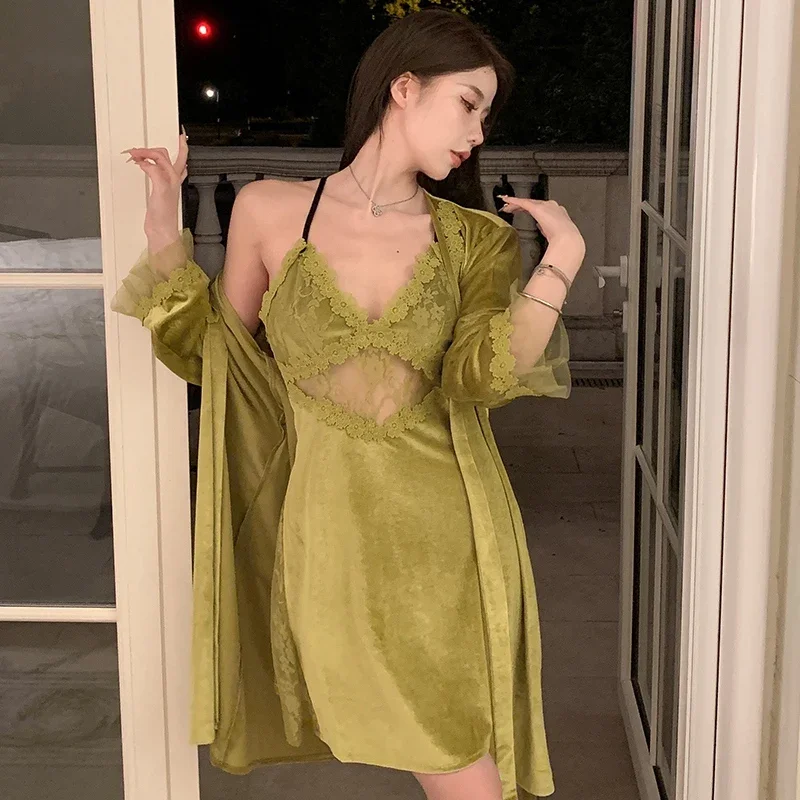 2 шт. женское бархатное нижнее белье с золотым бархатным утеплителем