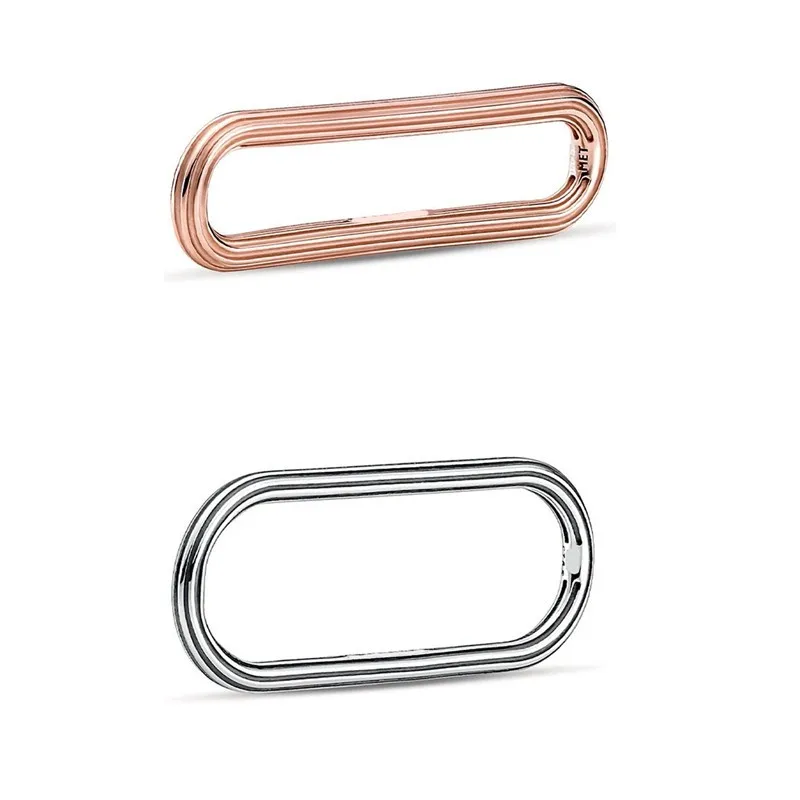 

Authentic 925 Sterling Silver Moments Rose Gold Me Long Styling Link Charm Bead Fit Pandora Bracelet & Necklace Jewelry