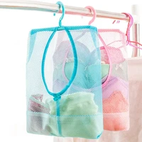 hanging storage bag bathroom soap towel debris draining mesh bag organizer balcony socks underwear drying clothes basket