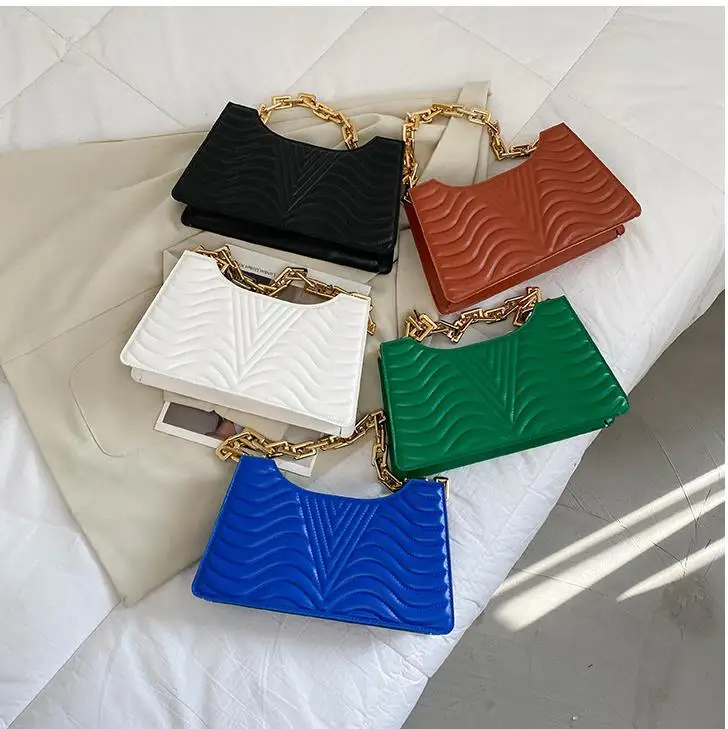 

2022 new fashion retro shoulder bag solid color chain small square bag