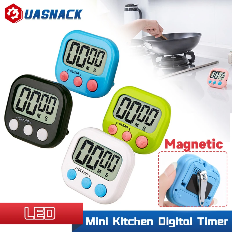 

Mini Digital Kitchen Timer for Cooking Big Digits Loud Alarm Magnetic Backing Stand Cooking Timer Suitable for Study Work Sport