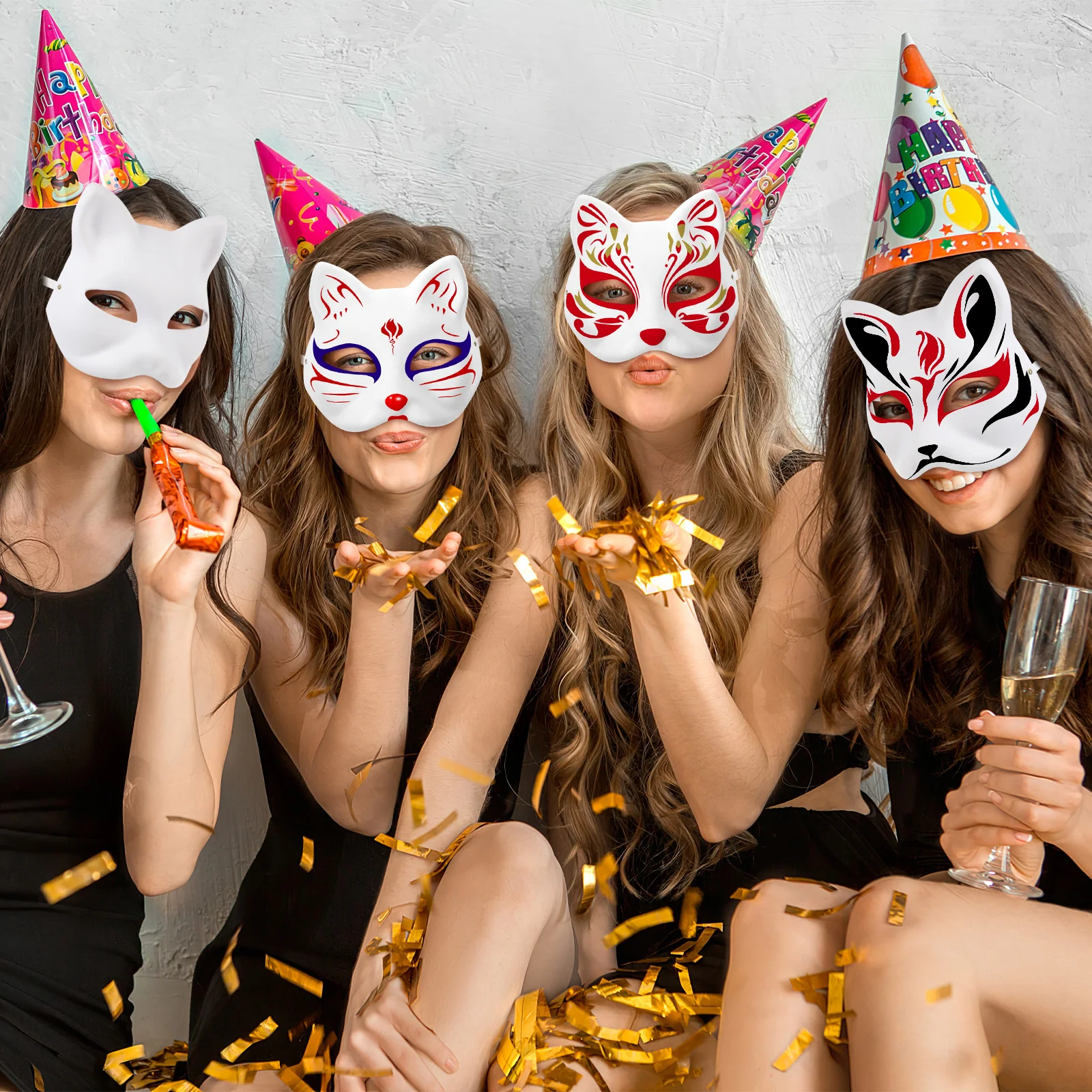 10 шт. белые маски бумажные пустая маска кошки для украшения DIY живопись маскарад