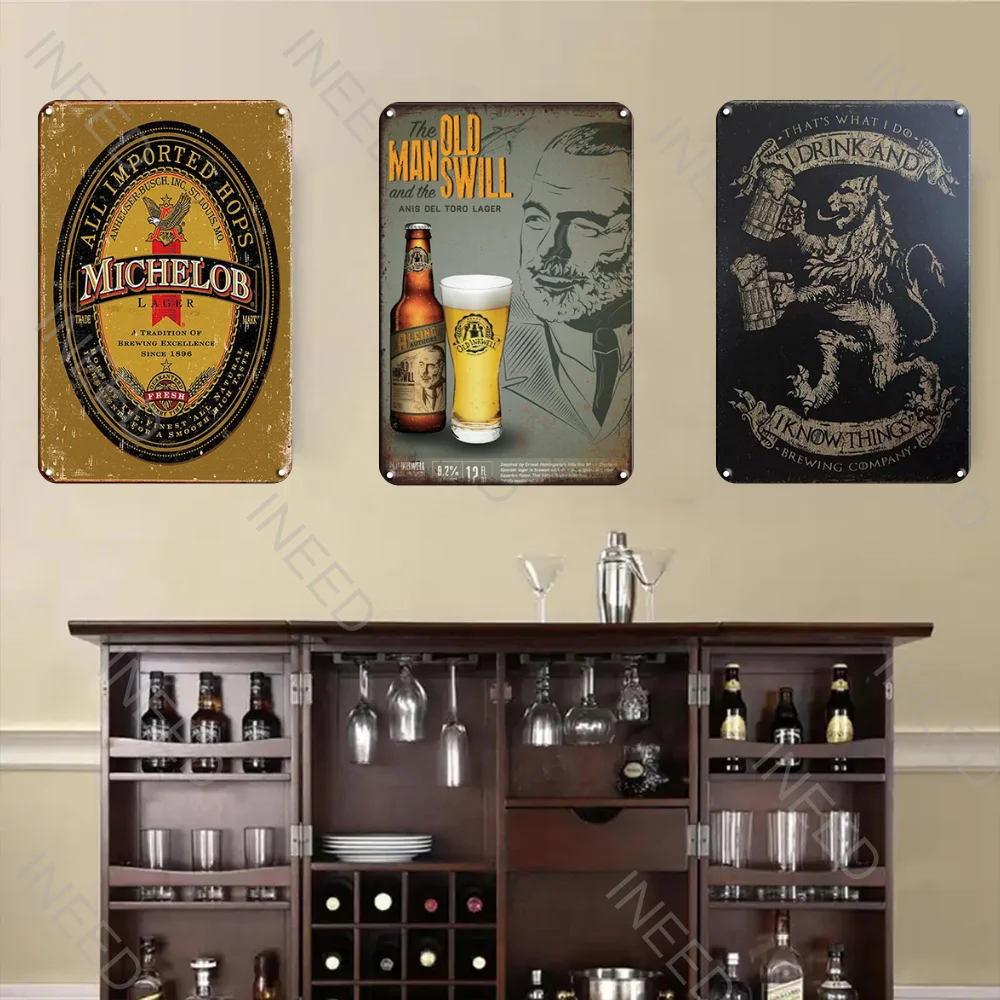 Немецкий пивной металлический знак винтажный оловянный плакат для бара паба
