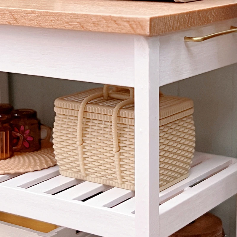 1 шт. миниатюрные пластиковые плетеные бамбуковые Ротанговые корзины для кукол