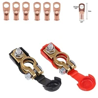 1pair car battery terminal connectors clamp 6pcs copper wire lugs with box kit cp 0388