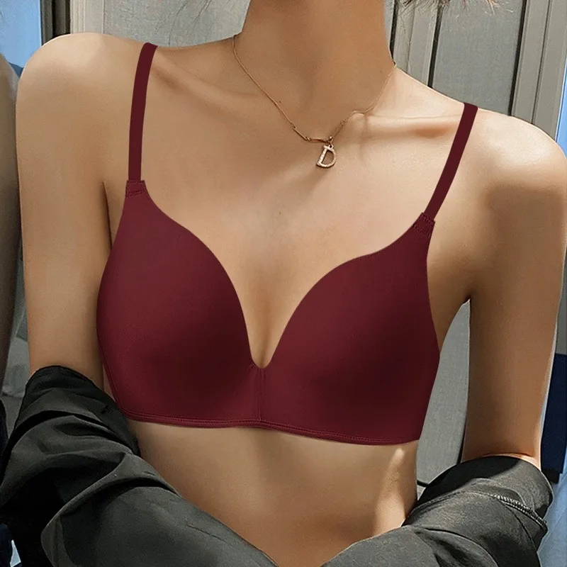 

Bras For Women Seamless One Piece Comfort Bralette Sexy Wireless Bras Push Up Tops Lady Underwear Contrast Color Simple Lingerie