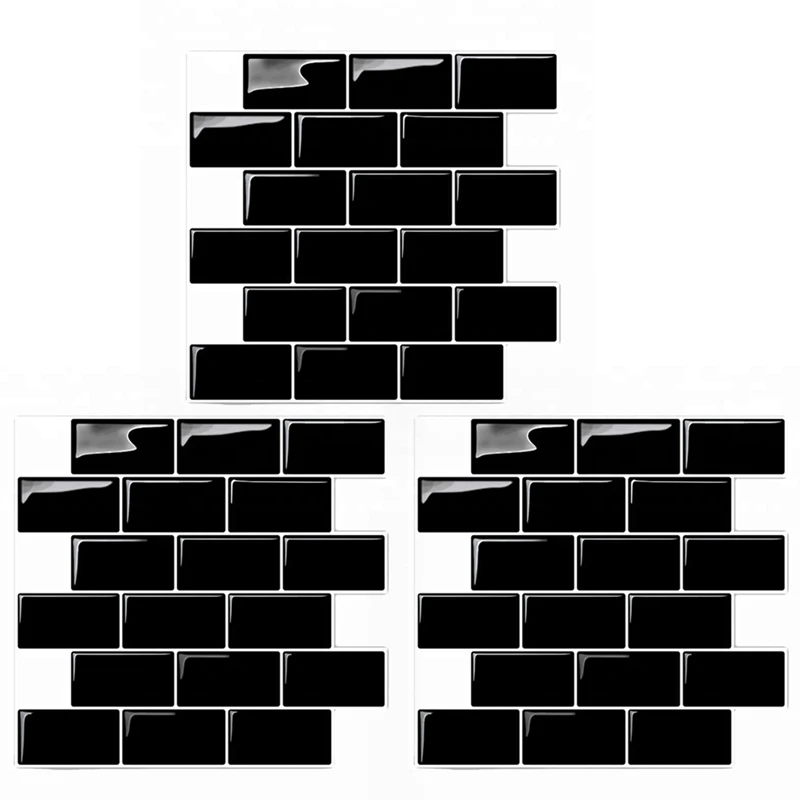 

3X 3D Wall Stickers Brick Wallpaper Tile For Kitchen Bathroom Backsplash Aunty-Tile Home Decoration 30X30cm