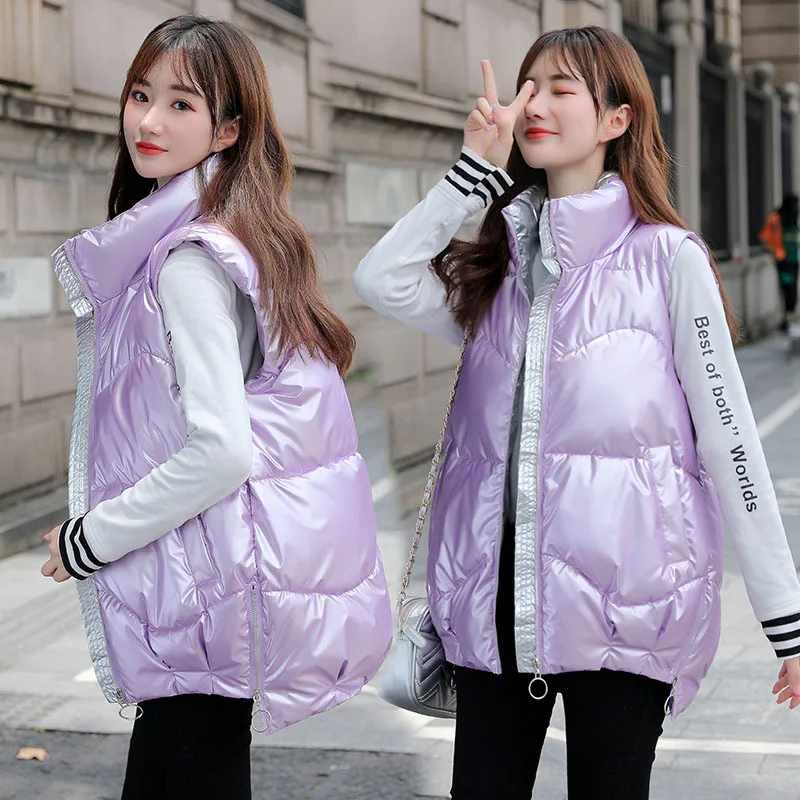 

Winter Vest Women Fashion Coat Hooded Warm Candy Color Cotton Jacket Female Women Wadded Feminina 2022