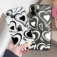 fashion latte coffee love heart pattern case for iphone 13 11 12 pro max x xs xr 7 8plus se20 soft clear cover with hearts coque