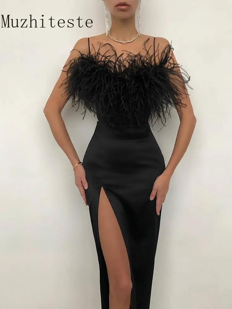 

Spring Summer New In Women's Suspender Feather Dress Slim Temperament Buttock Dress Sexy Dresses for Women 2023 White Dress