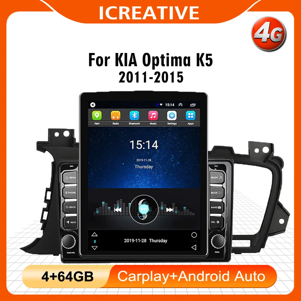 

9.7" Tesla Screen For KIA Optima K5 2011-2015 Car Multimedia Player GPS Navigator 4G Carplay Android Autoradio Stereo Head Unit
