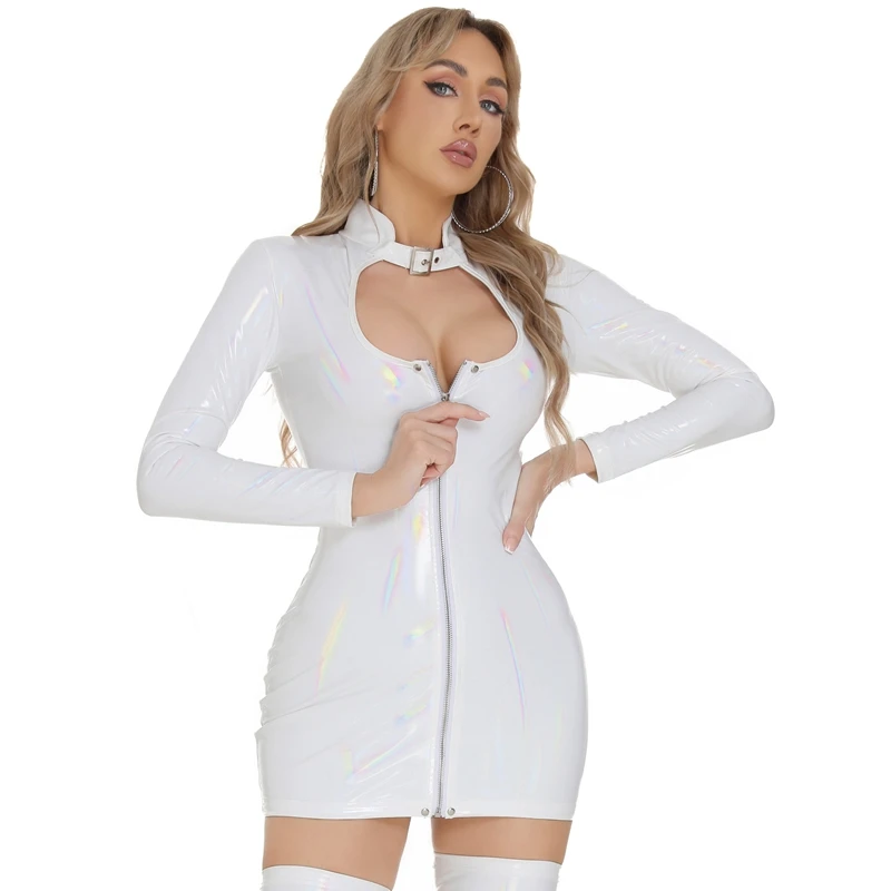 Женское платье из латекса с резиновой пряжкой