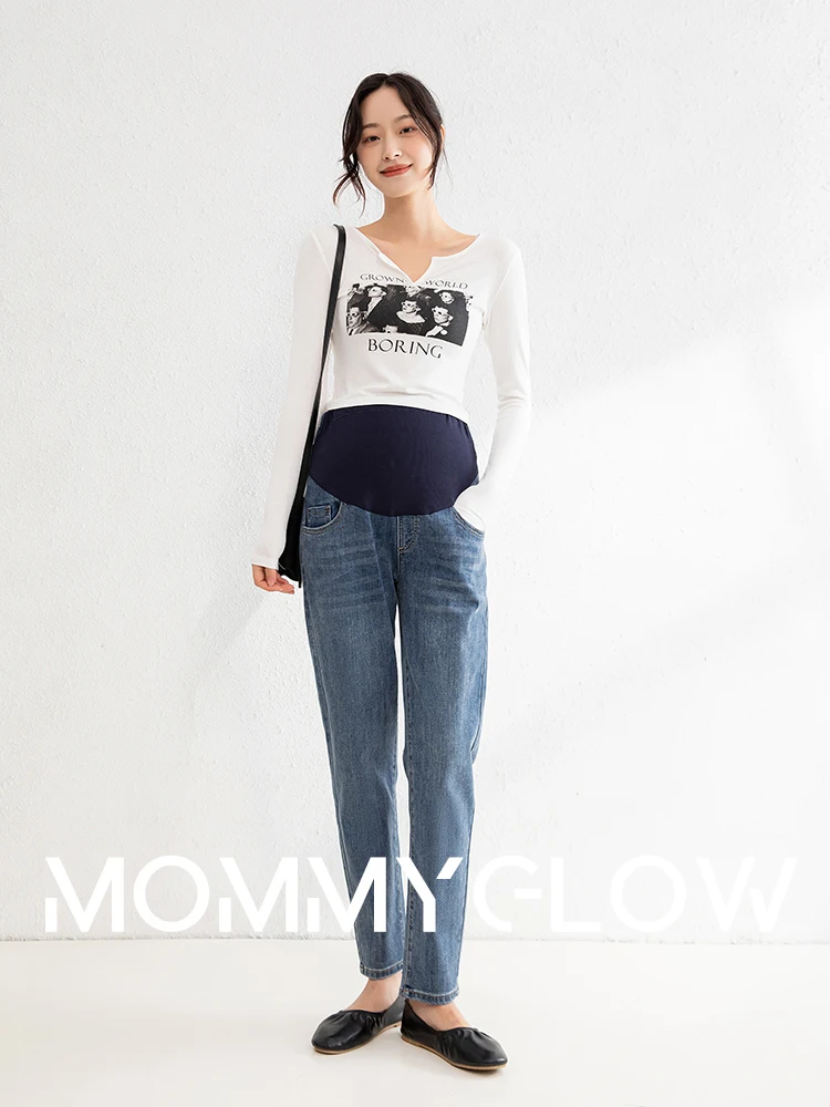 Denim Pregnancy and Maternity Clothes for Pregnant Women Mother's Pants Maternity Jeans Belly Extension enlarge