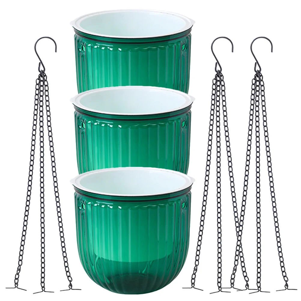 

3 Pcs Plastic Flower Pot Container Orchid Hanging Planters Indoor Balcony Planting Small Plants Outdoor