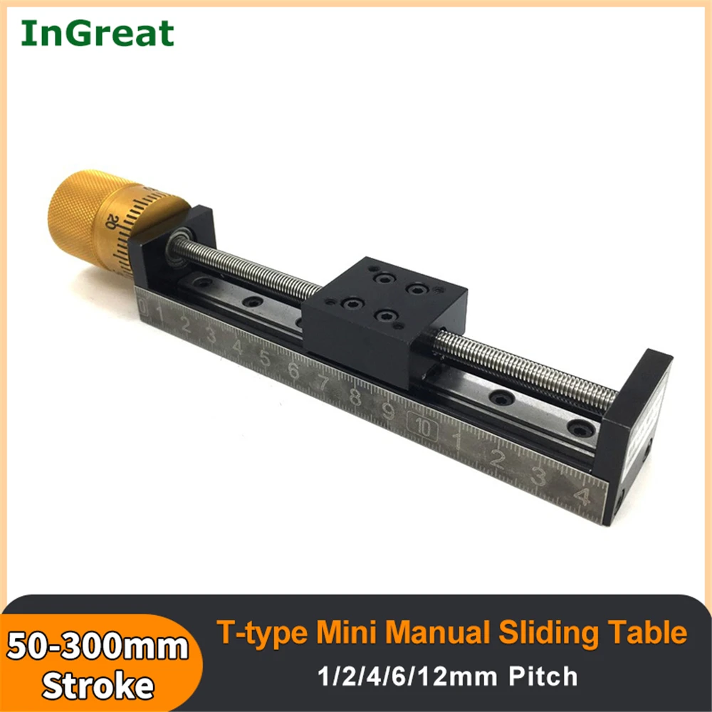 

3D Printer Linear Stage Manual Linear Rail Module Guides Mini Sliding Table 50mm-300mm Effective Stroke & MGN8H Guide for CNC