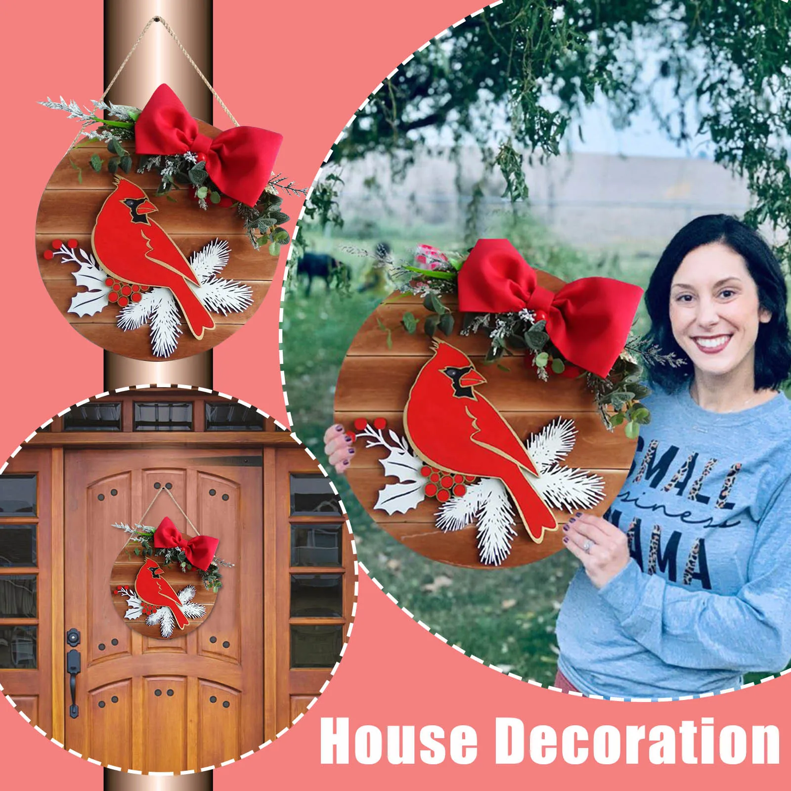 

Round Door Hanger Decoration Hanging Sign Garden Decoration Large Christmas Ball Small Ornament