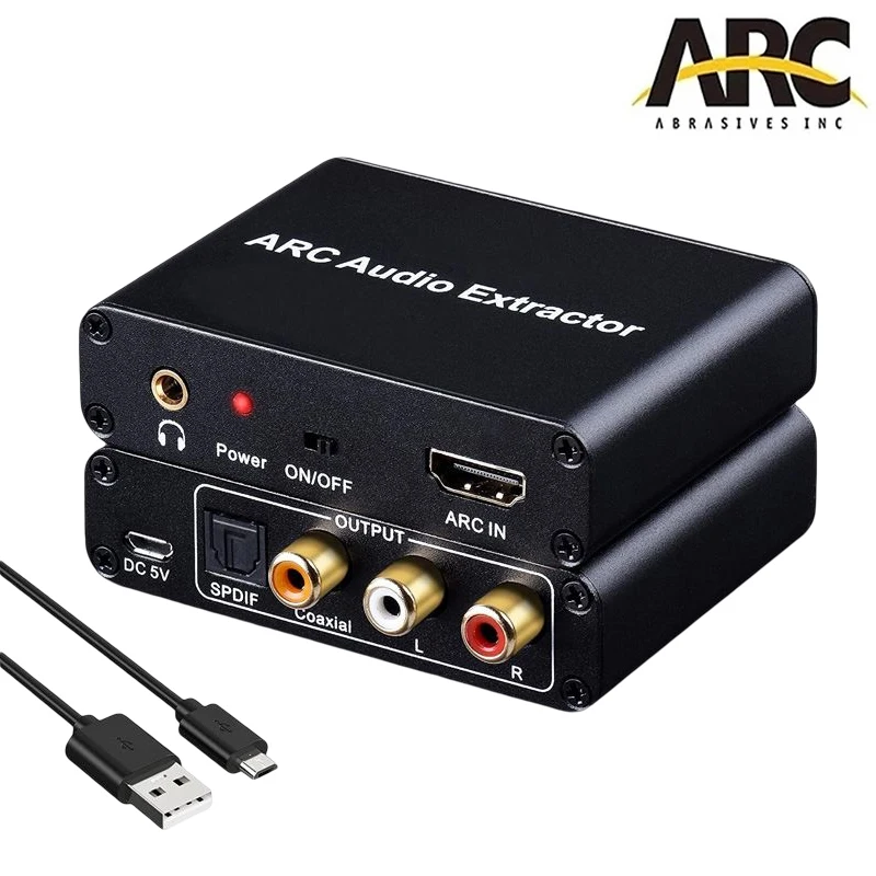 

HDMI ARC аудио экстрактор DAC ARC L/R коаксиальный SPDIF-разъем, возвратный канал, преобразователь для волокна RCA 3,5 мм, наушники для ТВ ARC Audio Adapter HDMI Audio ...