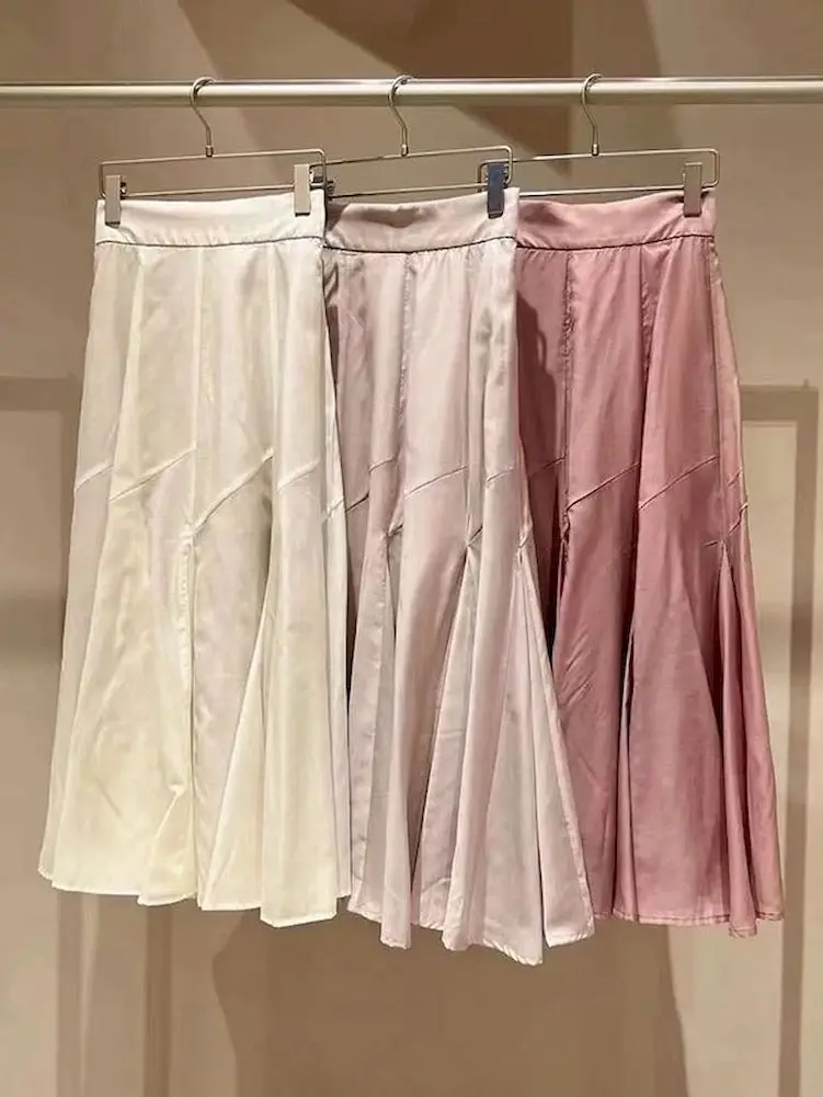 

Long Skirt Women Jupes Elegant Irregular Solid High Waist Flare Skirts 2022 Spring Summer Korean Fashion Mujer Faldas