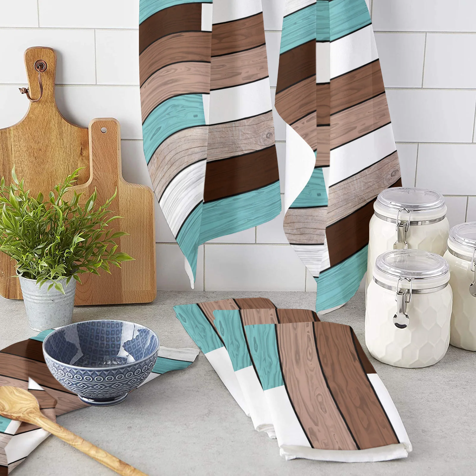 

Wood Grain Color Microfiber Towel Absorbent Kitchen Cleaning Cloth Dish Towel Household Cleaning Towel