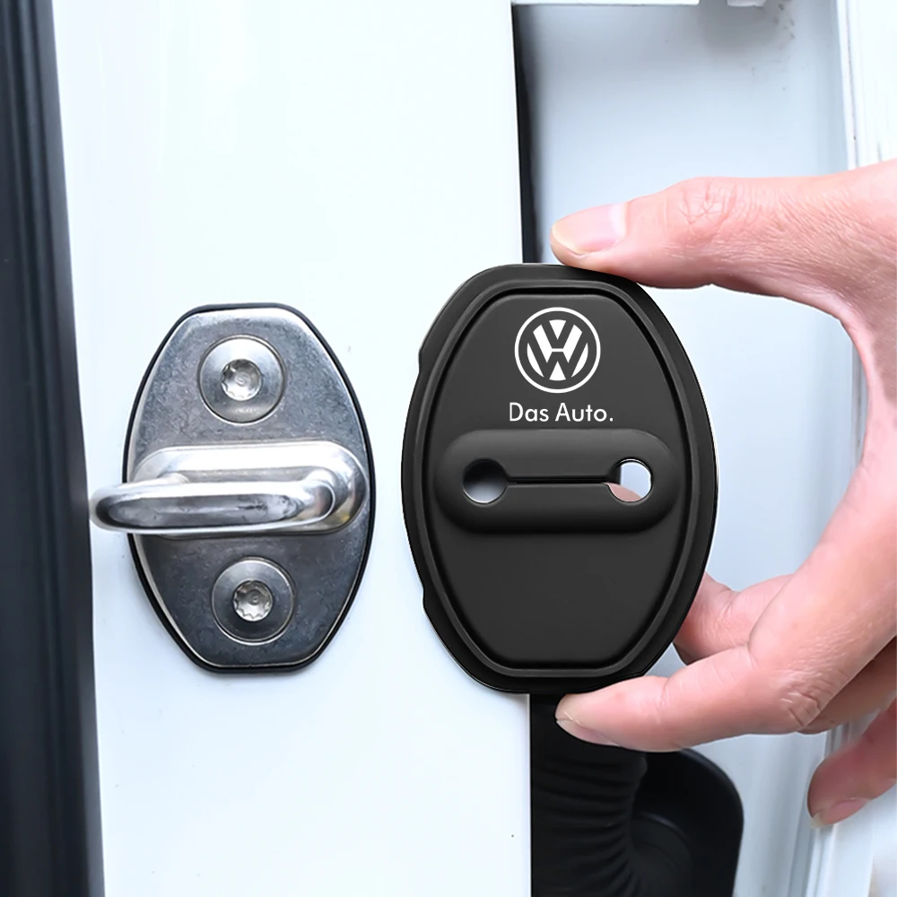 2/4pcs Silicone Car Door Lock Buckle Protector Cover For Volkswagen VW Golf Polo Tiguan Passat Touareg Magotan Touran GTI Rline