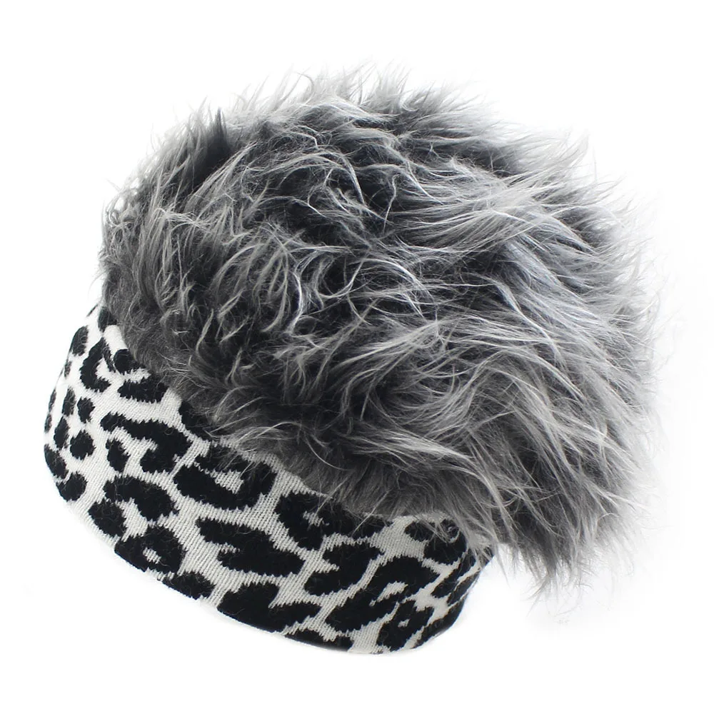 Трикотажная шапка с имитацией волос и удобной хлопковой тканью подарок для