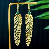 missvikki brand new design long feather drop dangle earrings for women bridal wedding party show earrings jewelry 2022 new hot