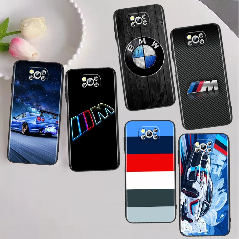 

Top Car BMW Logo luxury For Xiaomi Poco X5 X3 Pro X4 F4 F3 GT M5 M5s M4 M3 C55 C50 C40 5G Black Phone Case Cover