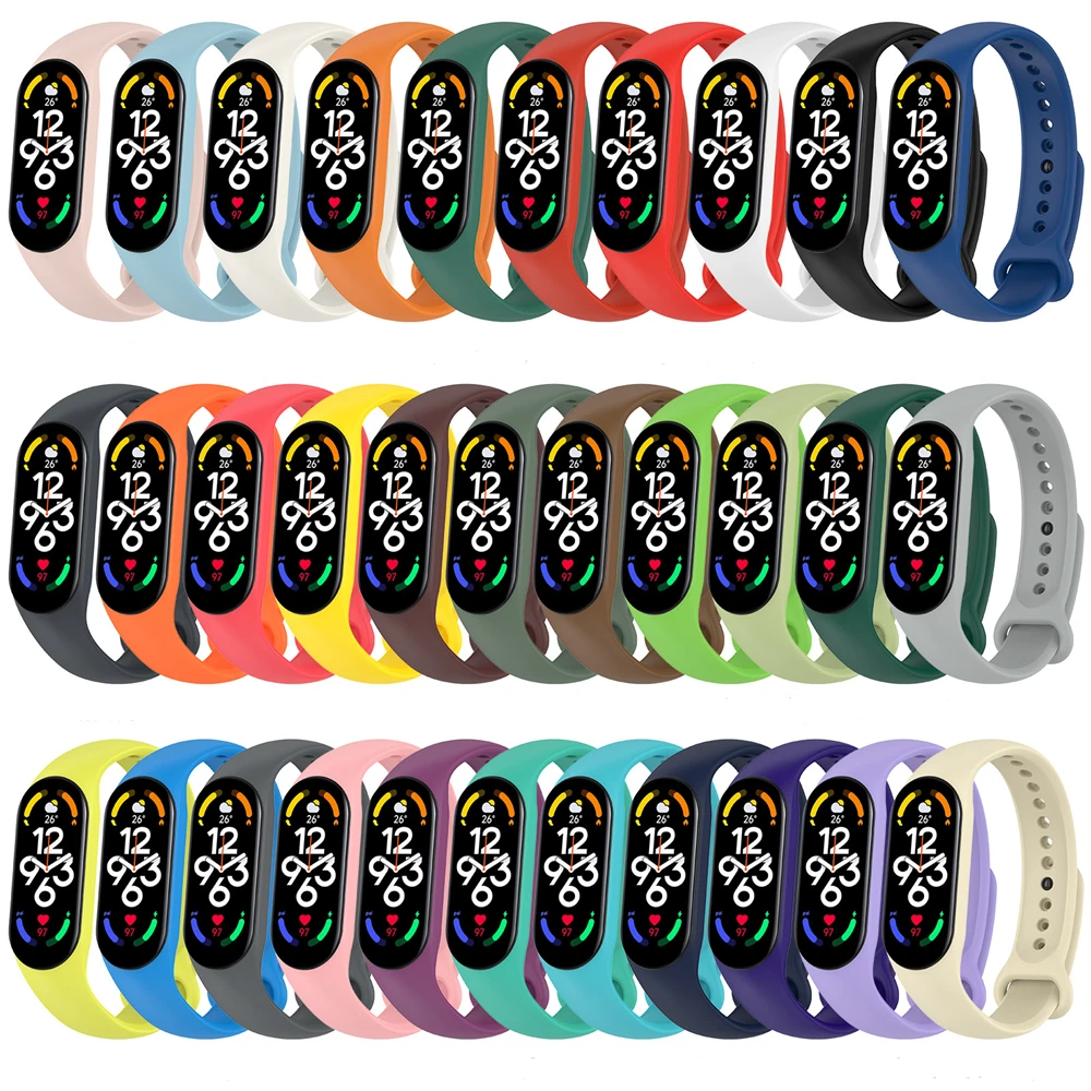

Ремешок для часов Xiaomi Mi Band 7, ремешок для спортивных часов, мягкая силиконовая рамка для браслета Mi band 7, чехол