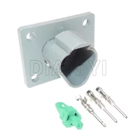 1 set 3 way car modification waterproof connector dt04 3p l012 auto electrical wire socket with terminal