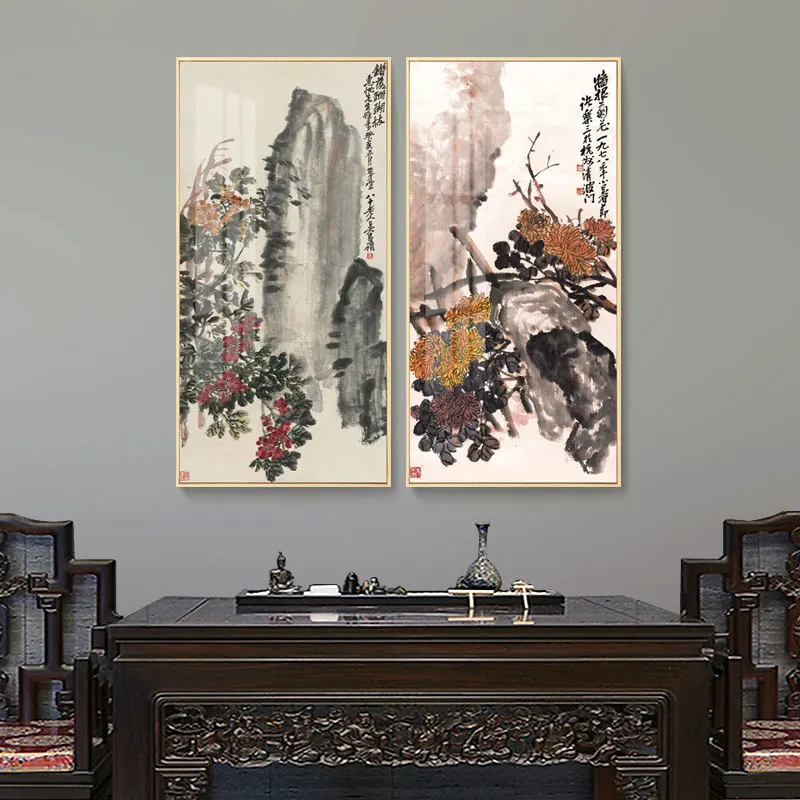 Modern watercolor flowers Posters Print Still life ink Canvas art Pictures Bedroom Wall Decoration Paintings for Living room